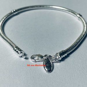AUTHENTIC NEW Pandora Silver Bracelet with Lobster Claw Clasp 590700HV / Charms